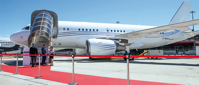 The Air Up There<br>
Boutsen Aviation Showcases Airbus A319CJ at this year’s EBACE